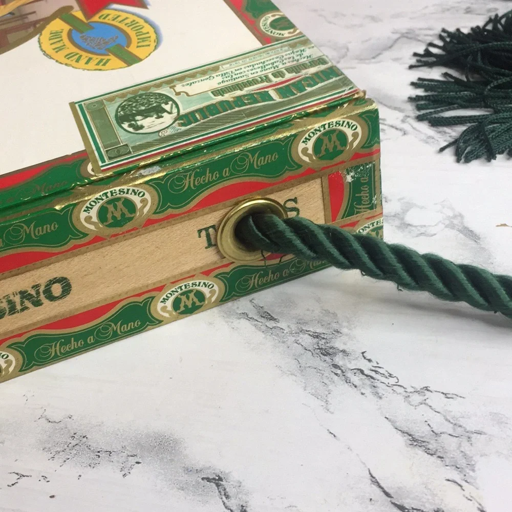 Vintage Montesino Upcycled Cigar Box Crossbody Bag